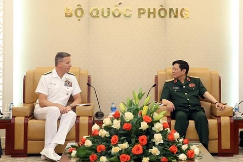 Đại tướng Ngô Xuân Lịch tiếp Đô đốc Philip Davidson. (Nguồn: qdnd.vn)