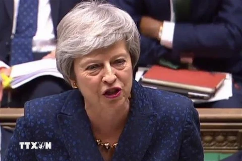 Thủ tướng Anh Theresa May phát biểu tại một phiên họp Hạ viện ở thủ đô London. (Nguồn: AFP/TTXVN)