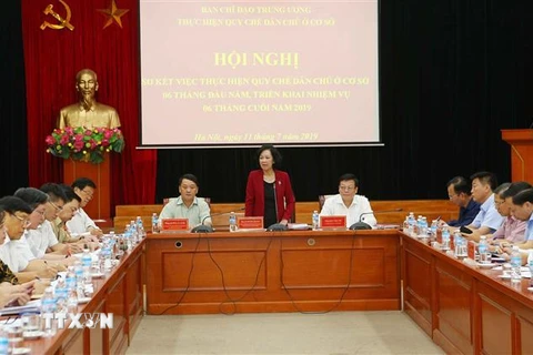 Trưởng Ban Dân vận Trung ương Trương Thị Mai phát biểu. (Ảnh: Doãn Tấn/TTXVN)