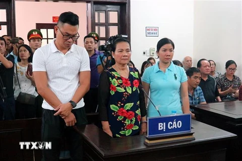 Các bị cáo tại phiên tòa. (Ảnh: Nguyễn Hoàng/TTXVN)