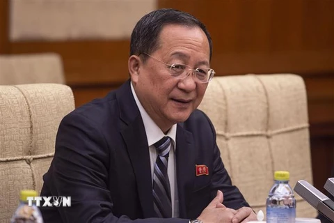 Bộ trưởng Ngoại giao Triều Tiên Ri Yong-ho phát biểu tại cuộc họp ở Bắc Kinh, Trung Quốc ngày 7/12/2018. (Ảnh: AFP/TTXVN)