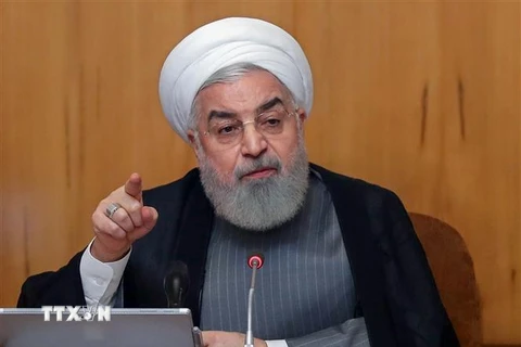 Tổng thống Iran Hassan Rouhani phát biểu tại một cuộc họp ở Tehran. (Ảnh: AFP/TTXVN)