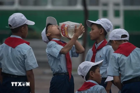Trẻ em tại Bình Nhưỡng, Triều Tiên. (Ảnh: AFP/TTXVN)