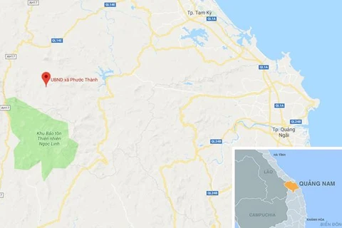 Xã Phước Thành, huyện Phước Sơn, Quảng Nam, nơi xảy ra vụ việc. (Nguồn: Google Maps)