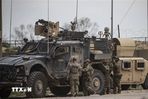 Binh sỹ Mỹ tại tỉnh Deir Ezzor, miền đông Syria ngày 23/3/2019. (Ảnh: AFP/TTXVN)