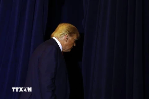 Tổng thống Mỹ Donald Trump rời một cuộc họp báo tại New York ngày 25/9. (Ảnh: THX/TTXVN)