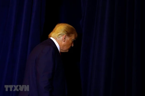 Tổng thống Mỹ Donald Trump rời một cuộc họp báo tại New York ngày 25/9/2019. (Ảnh: THX/TTXVN)