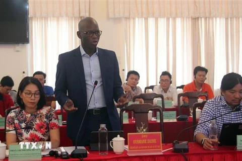 Ông Ousmane Dione, Giám đốc Quốc gia Ngân hàng Thế giới tại Việt Nam, phát biểu. (Ảnh: Xuân Triệu/TTXVN)