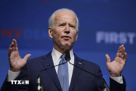 Cựu Phó Tổng thống Mỹ Joe Biden phát biểu tại một sự kiện ở Las Vegas, bang Nevada. (Ảnh: AFP/TTXVN)