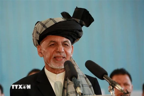 Tổng thống Afghanistan Ashraf Ghani phát biểu tại thủ đô Kabul. (Ảnh: THX/TTXVN)