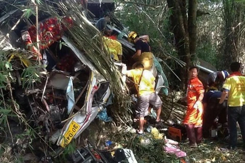 Hiện trường một vụ tai nạn tại Thái Lan. Ảnh minh họa. (Nguồn: AFP)