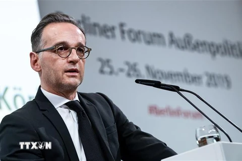 Ngoại trưởng Đức Heiko Maas phát biểu tại Berlin. (Ảnh: AFP/TTXVN)
