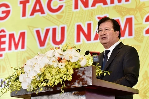 Phó Thủ tướng Chính phủ Trịnh Đình Dũng phát biểu tại Hội nghị. (Nguồn: baochinhphu.vn)