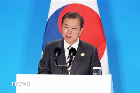 Tổng thống Hàn Quốc Moon Jae-in. (Ảnh: Yonhap/TTXVN)