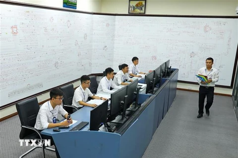 Trung tâm Điều độ lưới điện Thành phố Hà Nội. (Ảnh: Ngọc Hà/TTXVN)