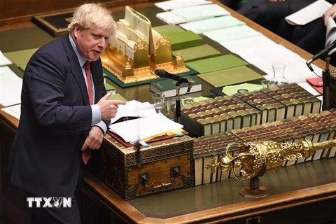 Thủ tướng Anh Boris Johnson tại cuộc họp Quốc hội ở London. (Ảnh: AFP/TTXVN)