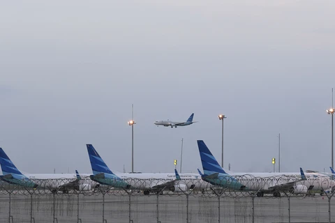 Máy bay đỗ tại sân bay quốc tế Soekarno-Hatta. (Nguồn: Antara)