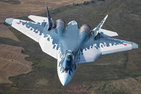 Chiến đấu cơ tàng hình thế hệ 5 Sukhoi Su-57 của Không quân Nga. (Ảnh: Bộ Quốc phòng Nga)