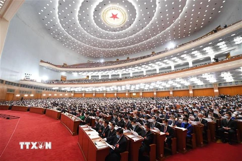 Toàn cảnh phiên khai mạc Kỳ họp thứ ba Đại hội Đại biểu Nhân dân toàn quốc Trung Quốc (Quốc hội) Khóa XIII tại Bắc Kinh ngày 22/5. (Ảnh: THX/TTXVN)