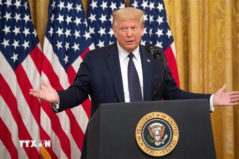 Tổng thống Mỹ Donald Trump phát biểu tại một sự kiện ở Washington, DC. (Ảnh: AFP/TTXVN)