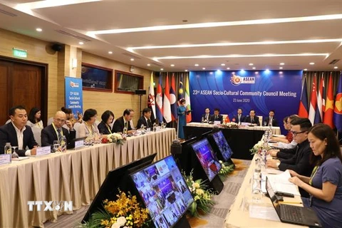 Quang cảnh Hội nghị Hội đồng Văn hóa-Xã hội ASEAN lần thứ 23. (Ảnh: Văn Điệp/TTXVN)