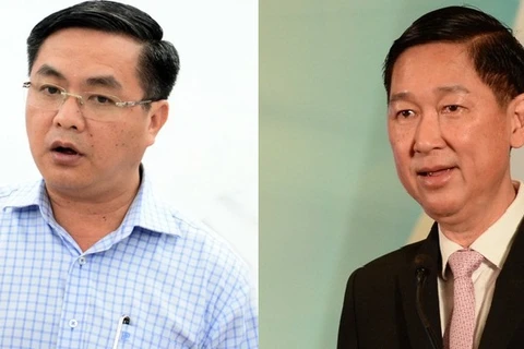 Hai ông Trần Vĩnh Tuyến (phải) và Trần Trọng Tuấn.