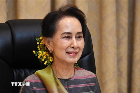 Cố vấn Nhà nước Myanmar Aung San Suu Kyi. (Ảnh: AFP/TTXVN)