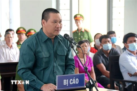 Bị cáo Nguyễn Thanh Tâm tại phiên tòa. (Ảnh: Nguyễn Thanh/TTXVN)