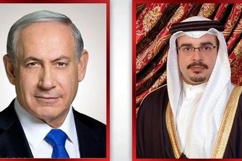 Thủ tướng Israel Benjamin Netanyahu (trái) và Quốc vương Bahrain Salman bin Hamad Al Khalifa. (Nguồn: alarabiya.net)