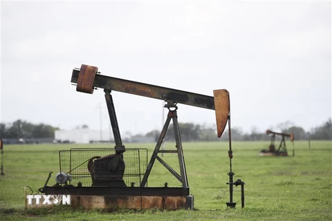 Máy bơm dầu tại một mỏ dầu ở Luling, bang Texas, Mỹ. (Ảnh: THX/TTXVN)