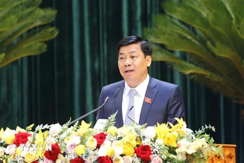 Ông Dương Văn Thái được bầu giữ chức Bí thư Tỉnh ủy Bắc Giang. (Ảnh: Doãn Tấn/TTXVN)