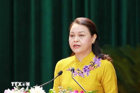 Bà Nguyễn Thị Thu Hà tiếp tục giữ chức Bí thư Tỉnh ủy Ninh Bình. (Ảnh: Phương Hoa/TTXVN)