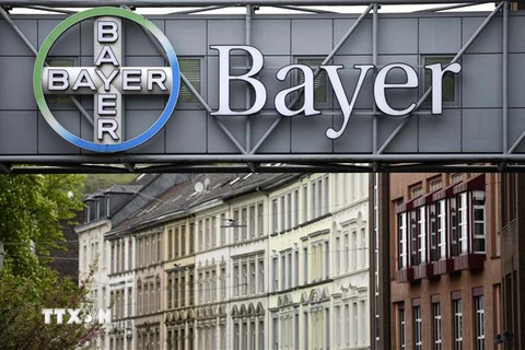 Biểu tượng của Tập đoàn dược phẩm Bayer tại Wuppertal, Đức. (Ảnh: AFP/TTXVN)