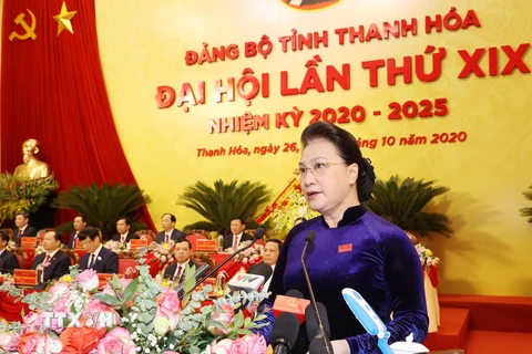 Chủ tịch Quốc hội Nguyễn Thị Kim Ngân phát biểu chỉ đạo tại Đại hội. (Ảnh: Trọng Đức/TTXVN)