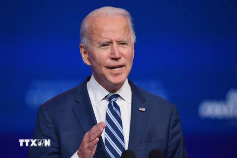 Ông Joe Biden phát biểu tại Wilmington, Delaware, Mỹ, ngày 10/11. (Ảnh: AFP/TTXVN)