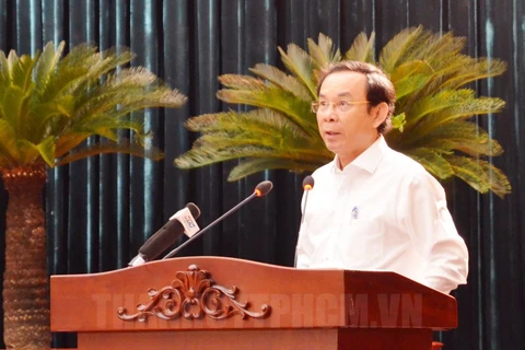Bí thư Thành ủy Thành phố Hồ Chí Minh Nguyễn Văn Nên phát biểu tại Hội nghị. (Nguồn: hcmcpv.org.vn)