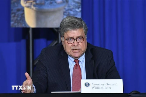 Bộ trưởng Tư pháp Mỹ William Barr. (Ảnh: AFP/TTXVN)