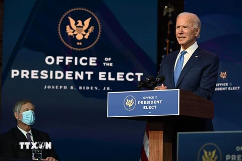 Ông Joe Biden phát biểu tại Wilmington, Delaware, ngày 11/12. (Ảnh: AFP/TTXVN)
