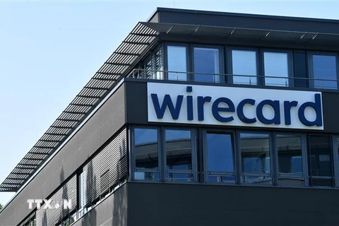 Biểu tượng Wirecard tại trụ sở công ty ở Aschheim, gần Munich, Đức. (Ảnh: AFP/TTXVN)