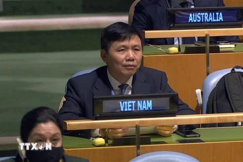 Đại sứ Đặng Đình Quý - Trưởng phái đoàn đại diện thường trực Việt Nam tại Liên hợp quốc. (Ảnh: Hữu Thanh/TTXVN)