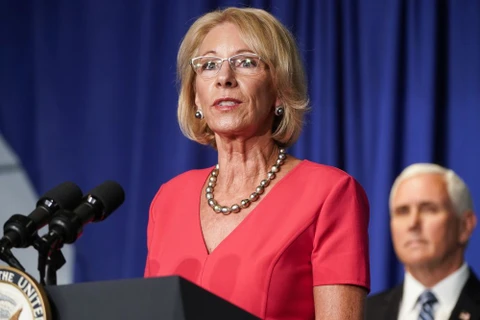 Bộ trưởng Giáo dục Mỹ Betsy DeVos đã đệ đơn từ chức. (Nguồn: Bloomberg)