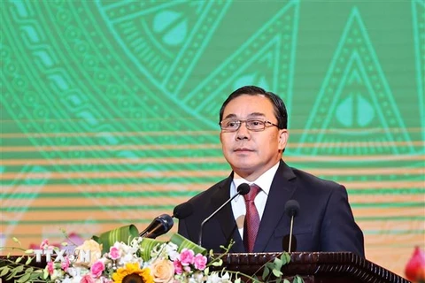 Đại sứ Lào tại Việt Nam Sengphet Houngboungnuang. (Ảnh: Trọng Đức/TTXVN)