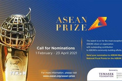 Banner Giải thưởng ASEAN năm 2021. (Ảnh: TTXVN phát)