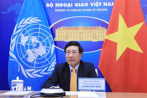 Phó Thủ tướng, Bộ trưởng Bộ Ngoại giao Phạm Bình Minh dự một cuộc họp cấp cao của Hội đồng Bảo an Liên hợp quốc. (Ảnh: Lâm Khánh/TTXVN)
