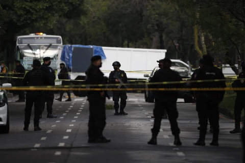 Cảnh sát Mexico phong tỏa hiện trường một vụ xả súng. (Nguồn: AP)