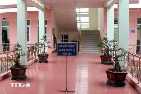 Khu vực cách ly tại Bệnh viện đa khoa huyện Hải Hậu (Nam Định). (Ảnh: Văn Đạt/TTXVN)