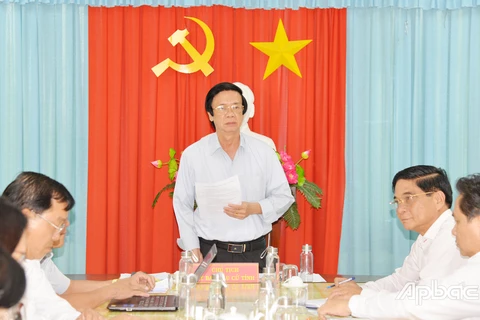 Cuộc họp lần thứ 3 của Ủy ban Bầu cử tỉnh Tiền Giang. (Nguồn: baoapbac.vn)