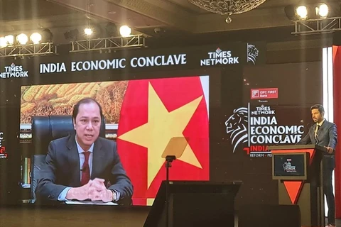 Thứ trưởng Bộ Ngoại giao Nguyễn Quốc Dũng tham dự Hội nghị Kinh tế Ấn Độ 2021. (Ảnh: Bộ Ngoại giao)