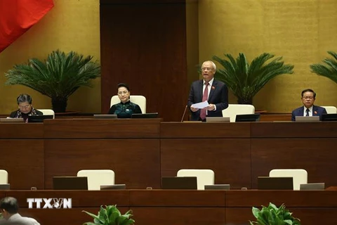 Phó Chủ tịch Quốc hội Uông Chu Lưu phát biểu. (Ảnh: Dương Giang/TTXVN)