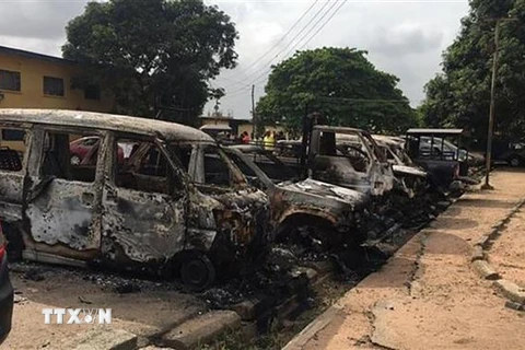 Hiện trường vụ tấn công tại thành phố Owerri, Nigeria ngày 6/4. (Ảnh: BBC/TTXVN)